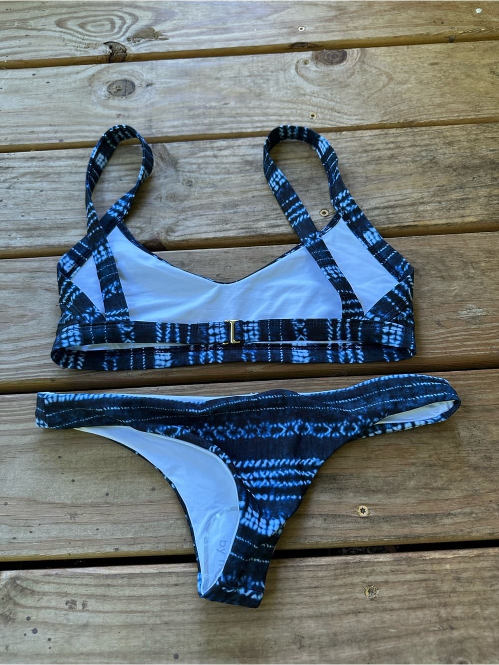 NWOT L*Space Lilly Tie Dye Itsy bikini set blue - Thumbnail 3