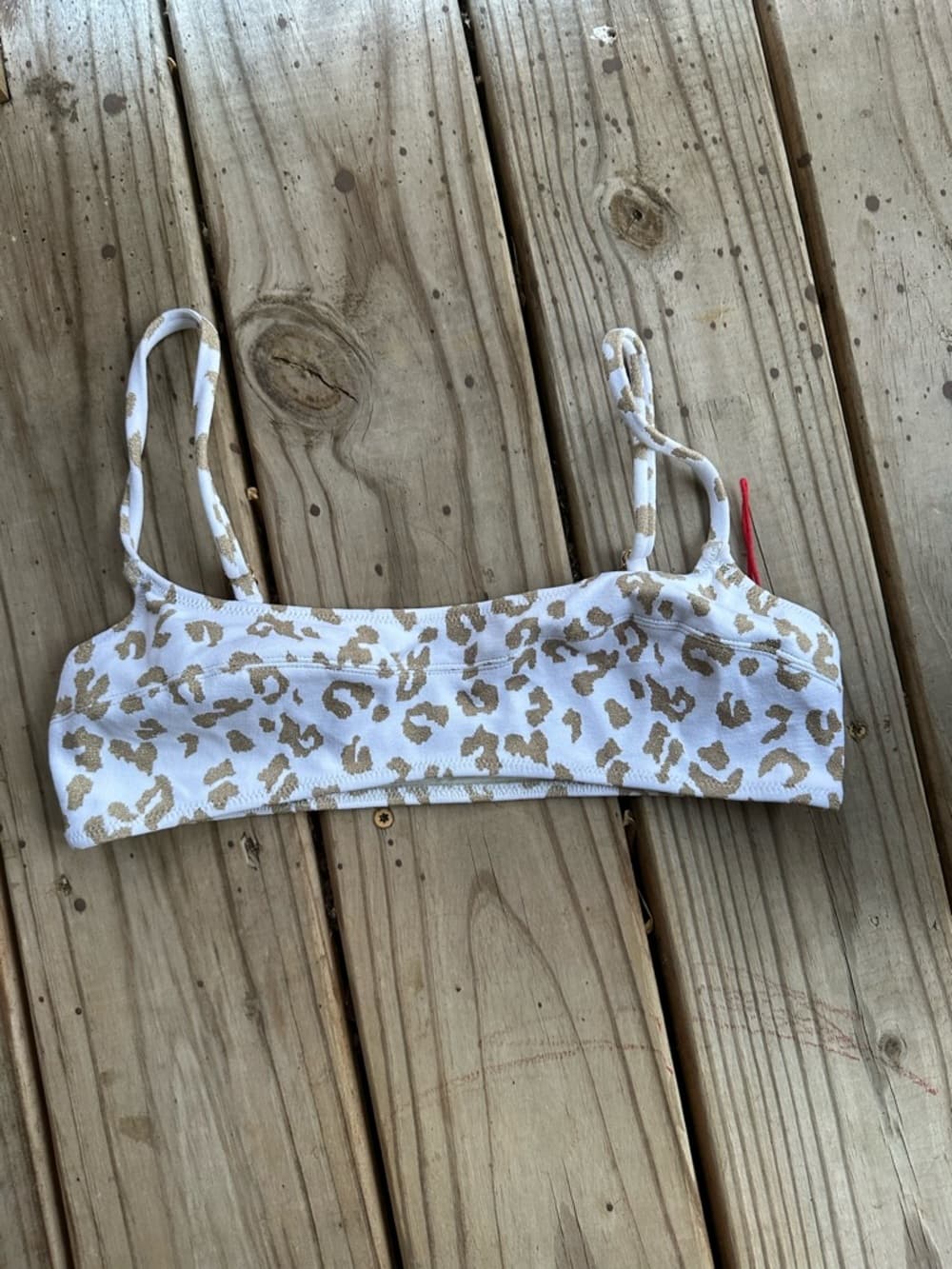 NWOT Solid and Striped Daphne bikini top leopard