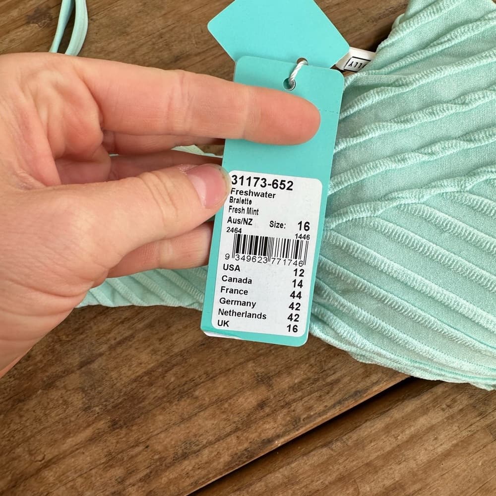 NWT Seafolly Freshwater bikini top fresh mint - Thumbnail 2