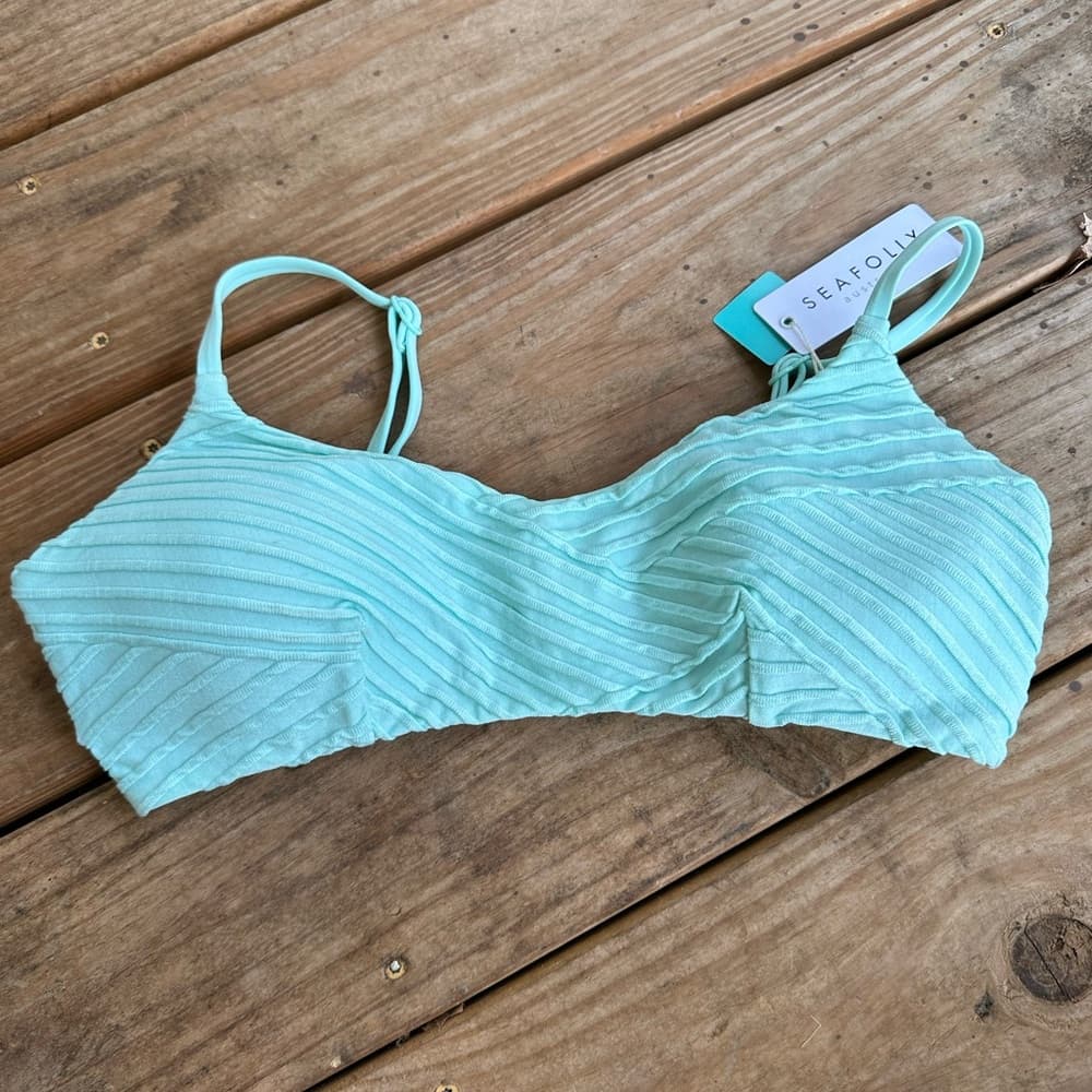 NWT Seafolly Freshwater bikini top fresh mint