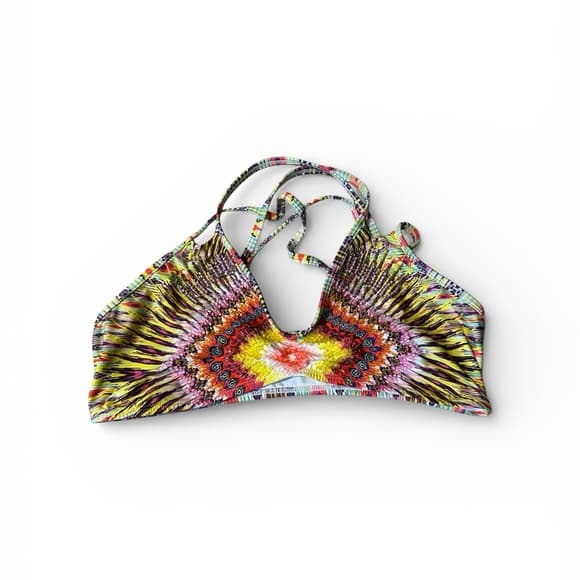 PilyQ Utopia beaded bikini top yellow pink tie dye - Thumbnail 5