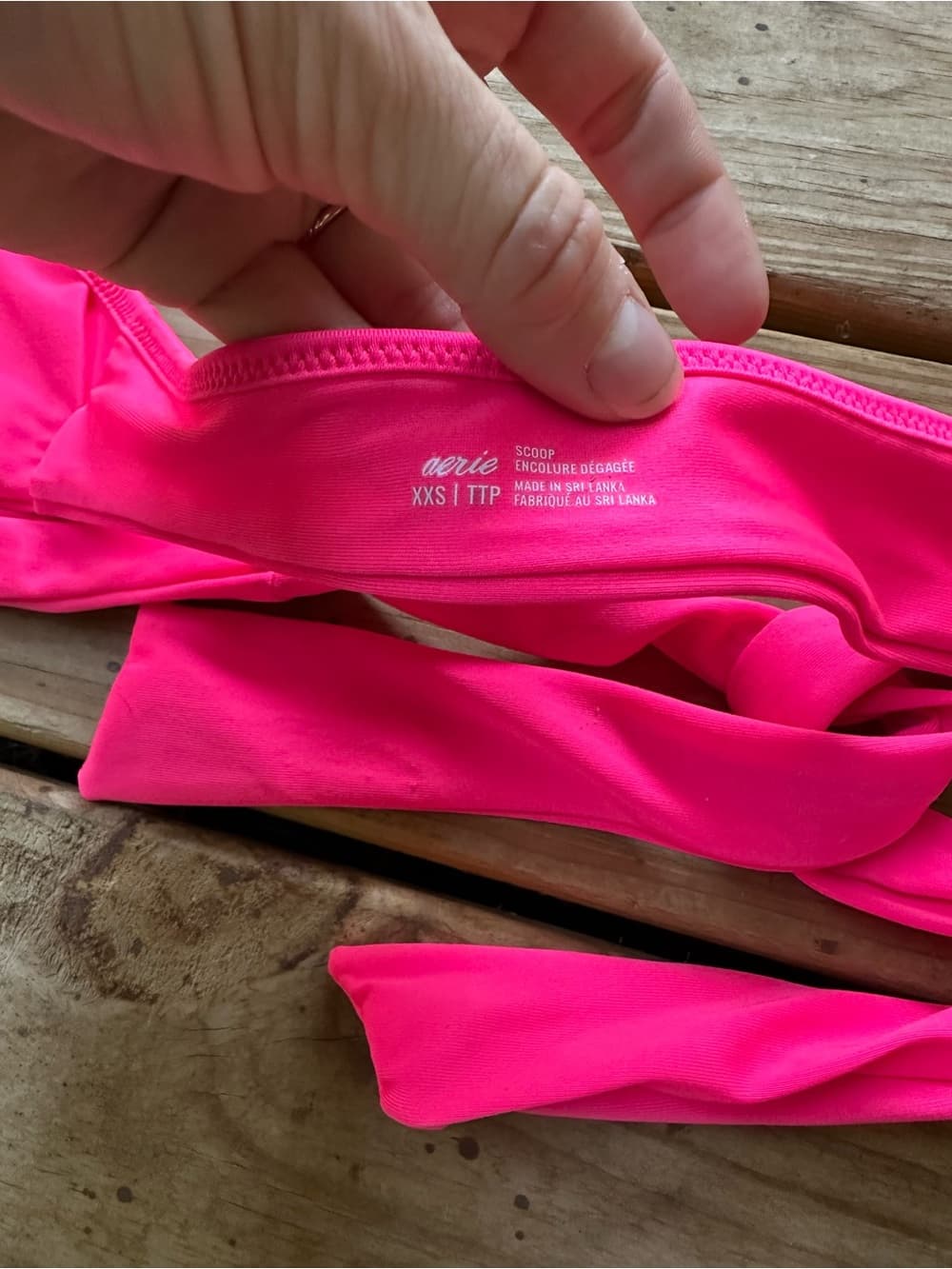 Aerie wrap around bikini top hot pink - Thumbnail 3
