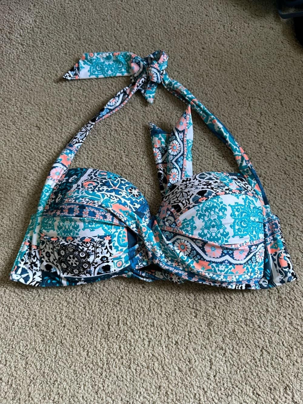 NWOT Seafolly Women's Silk Market Twist Soft Cup Halter Top