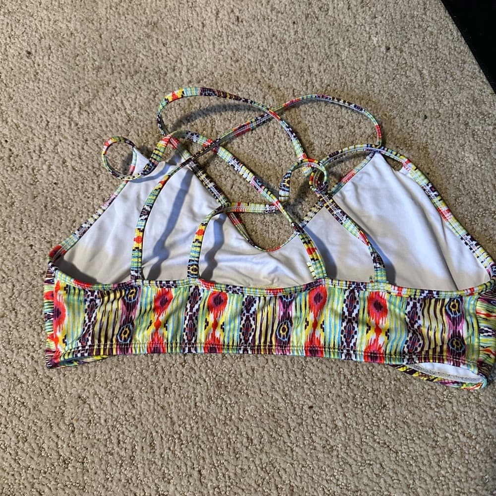 PilyQ Utopia beaded bikini top yellow pink tie dye - Thumbnail 2