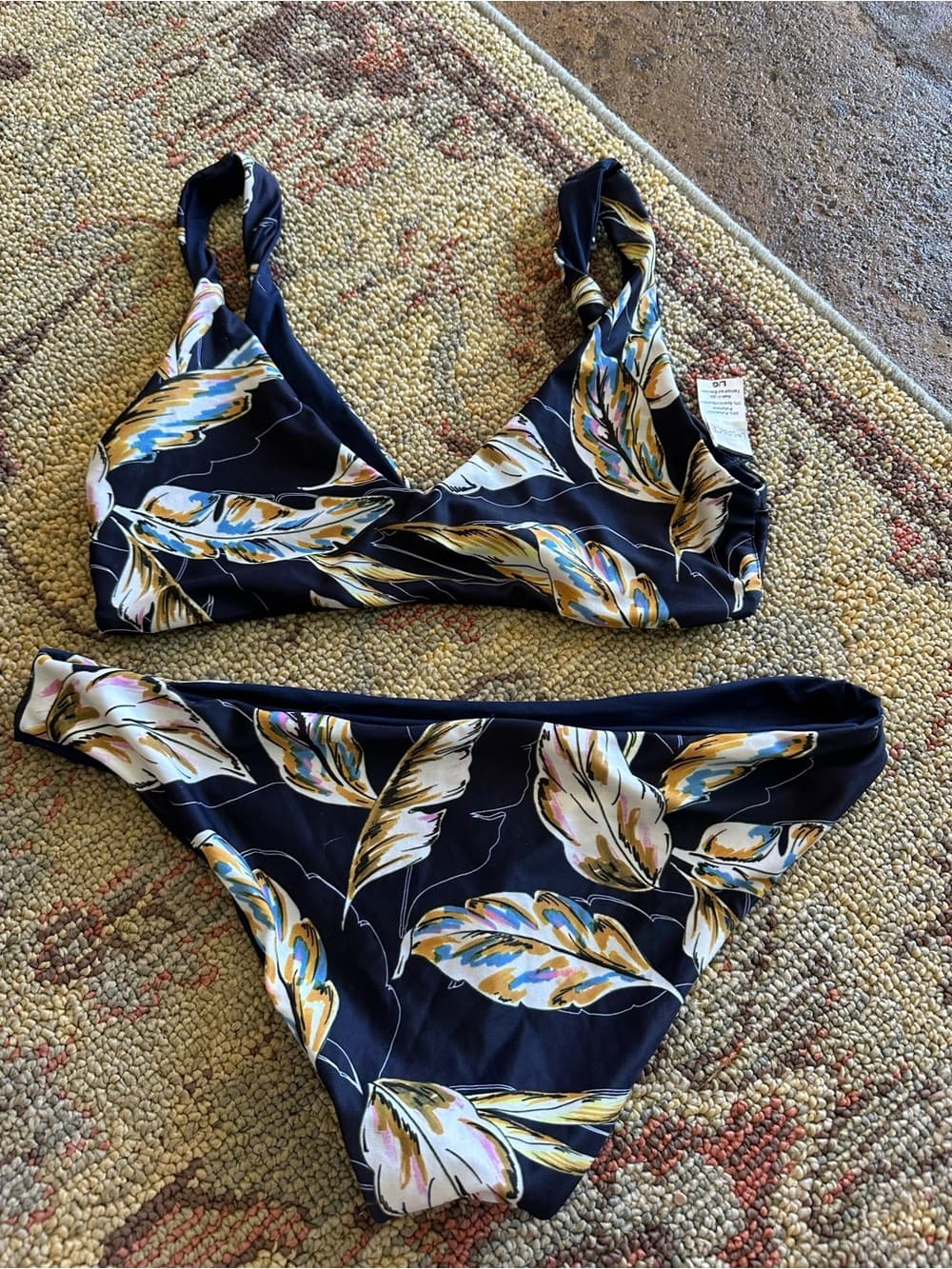 NWOT L*Space Mindy Twist bikini set nightfall palm large - Thumbnail 3