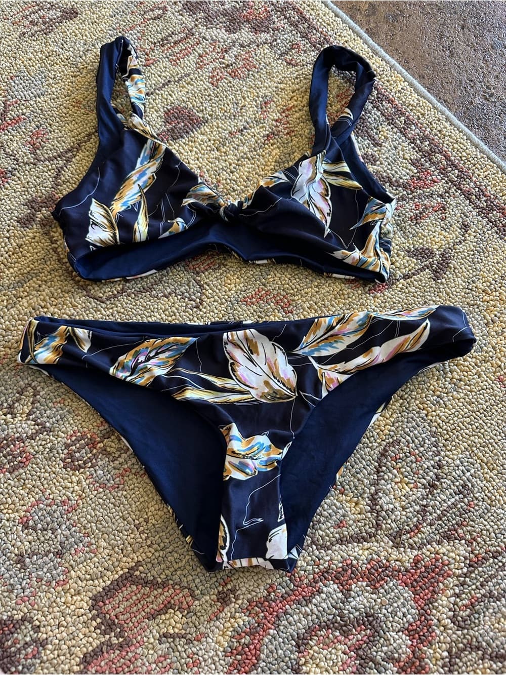 NWOT L*Space Mindy Twist bikini set nightfall palm large