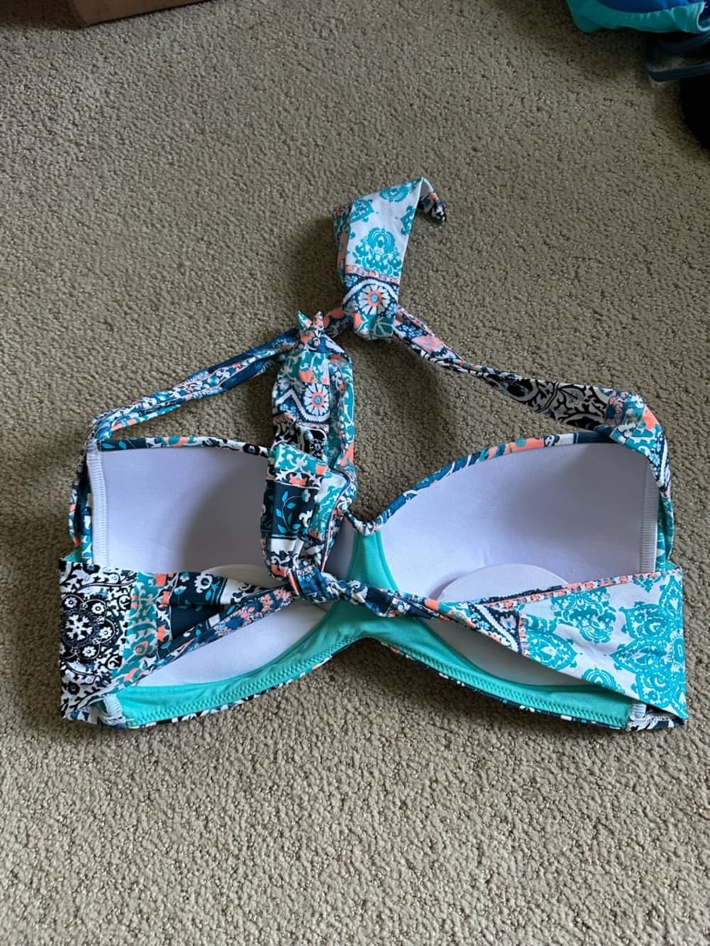 NWOT Seafolly Women's Silk Market Twist Soft Cup Halter Top - Thumbnail 2