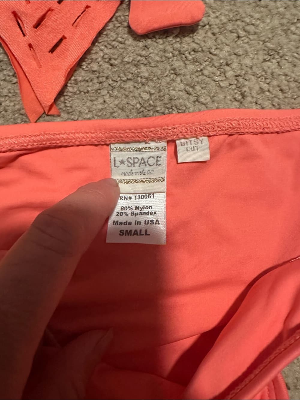 NWOT L*Space Rose Bitsy bikini set coral small - Thumbnail 2