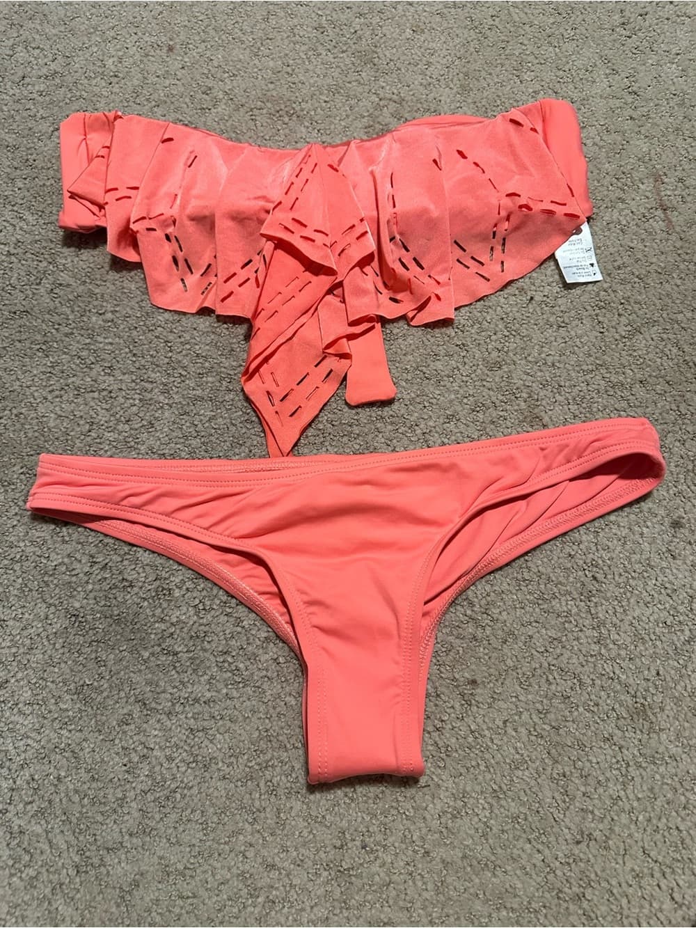NWOT L*Space Rose Bitsy bikini set coral small