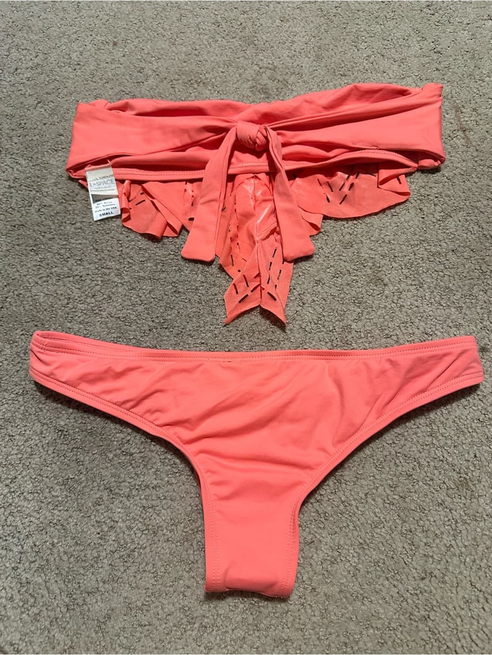 NWOT L*Space Rose Bitsy bikini set coral small - Thumbnail 3