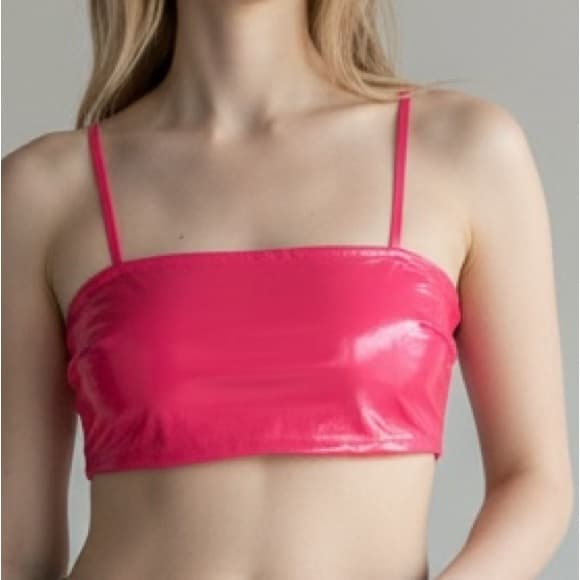 NWOT L*Space glossy hot pink bikini top - Thumbnail 5