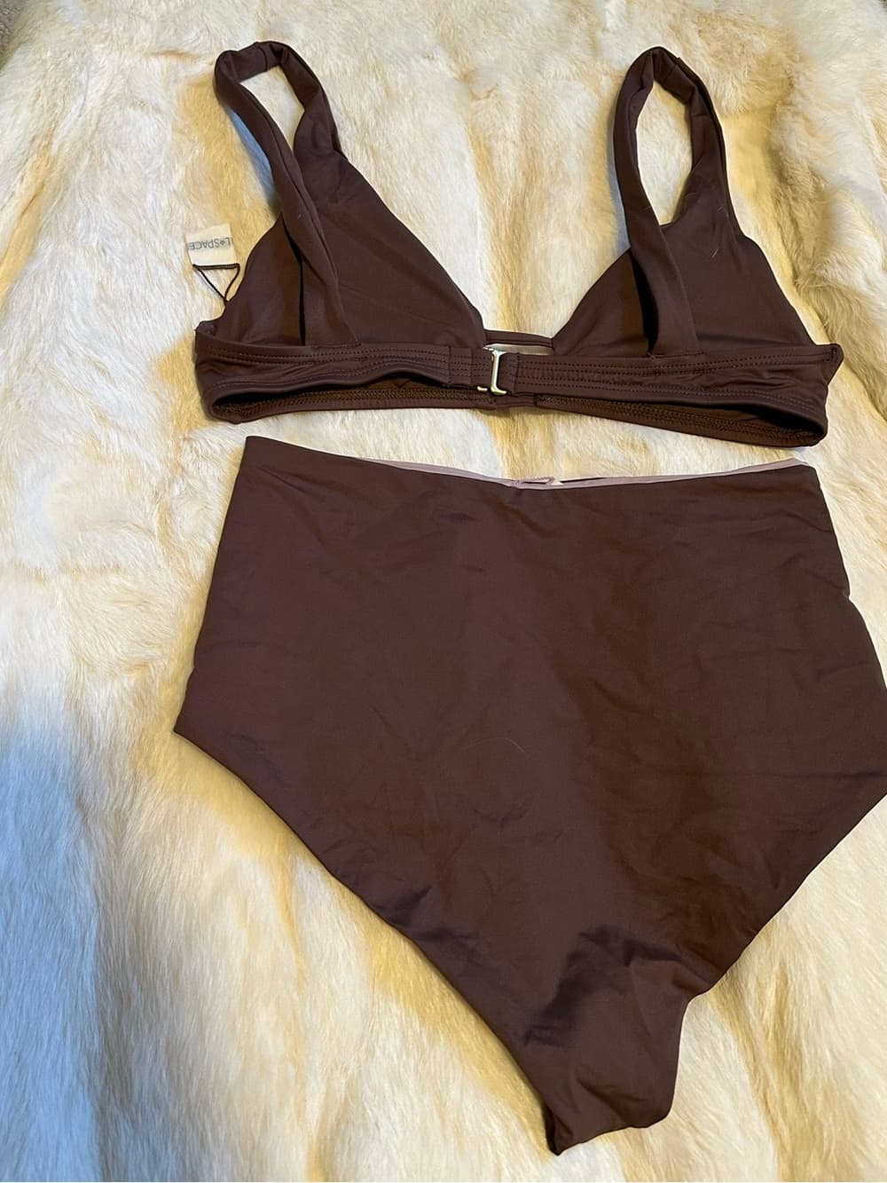 NWOT L*Space Playa high waist bikini set brown - Thumbnail 2