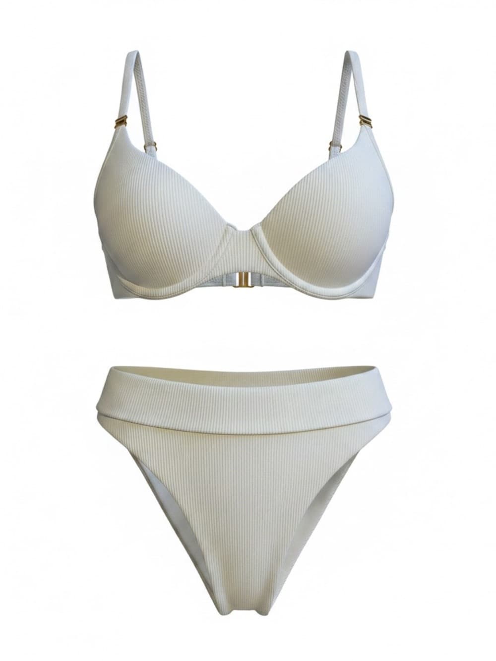NWOT L*Space ribbed underwire bikini set cream extra small - Thumbnail 4