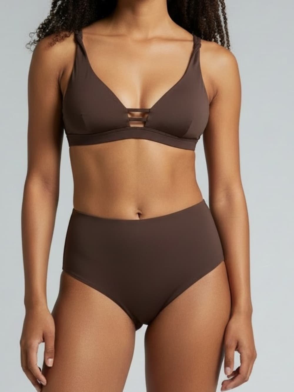NWOT L*Space Playa high waist bikini set brown - Thumbnail 3