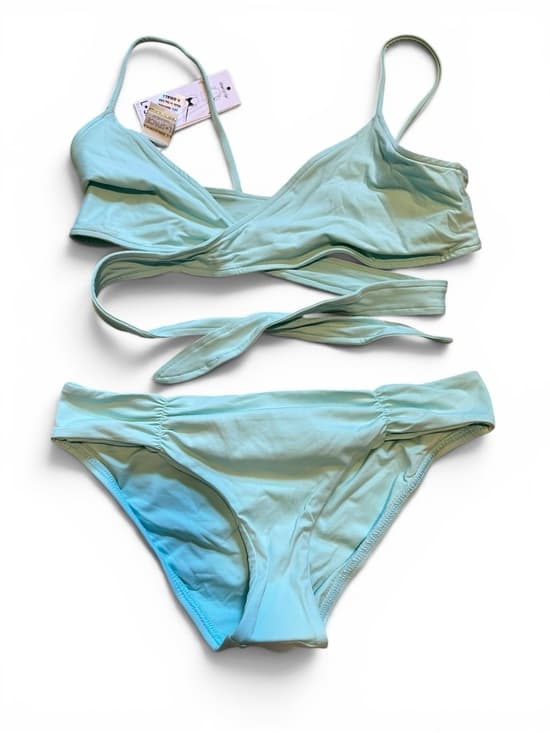 NWT L*Space Chloe Monique bikini set sea foam extra small - Thumbnail 6