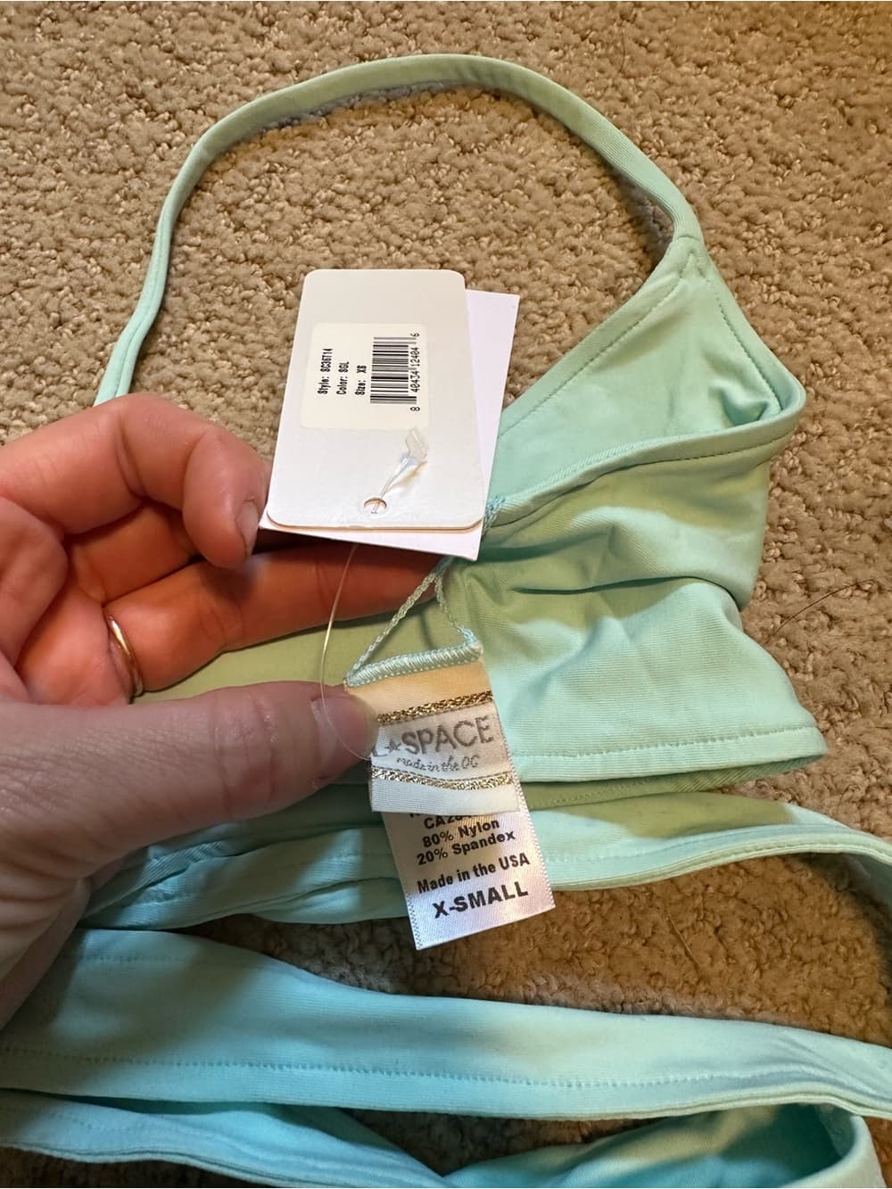 NWT L*Space Chloe Monique bikini set sea foam extra small - Thumbnail 4
