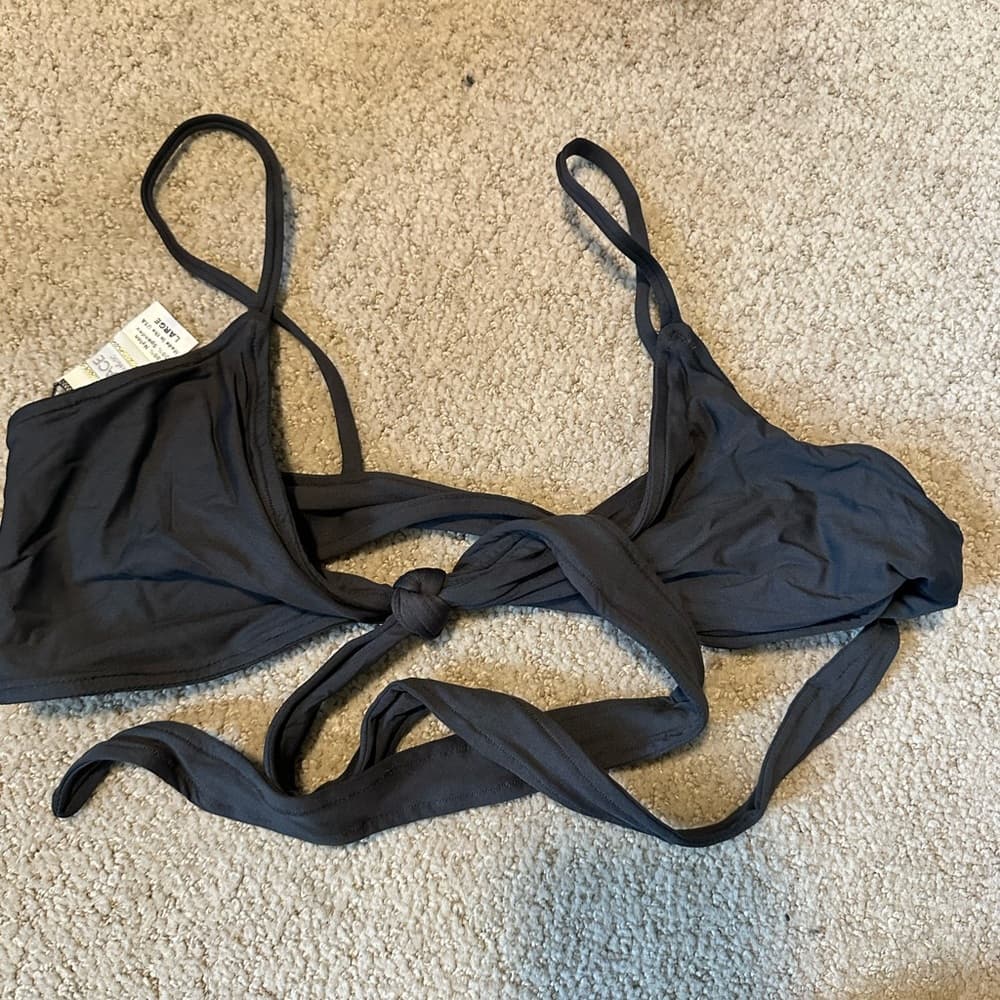 NWOT L*Space Chloe wrap bikini top grey - Thumbnail 2