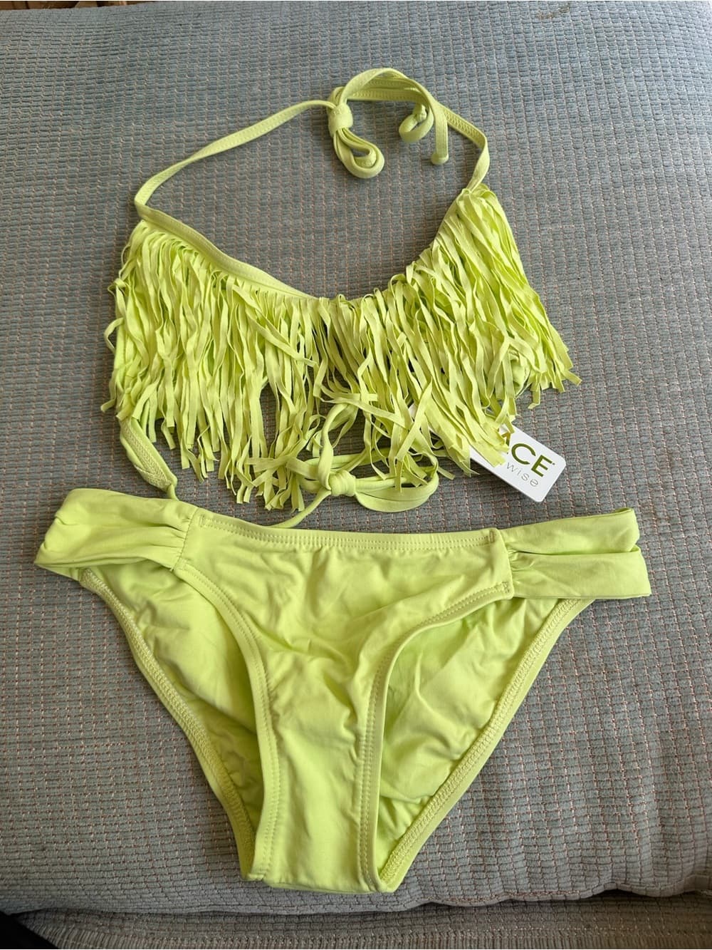 NWT L*Space Audrey bikini set lime extra small