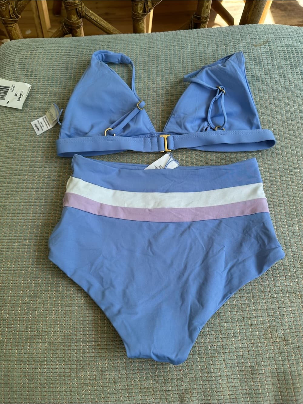 NWT L*Space Nina Portia bikini set Peri Blue extra small - Thumbnail 4