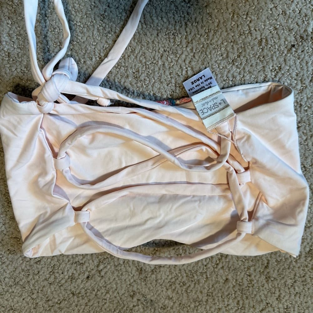 NWOT L*Space embroidered strapless bikini top - Thumbnail 2