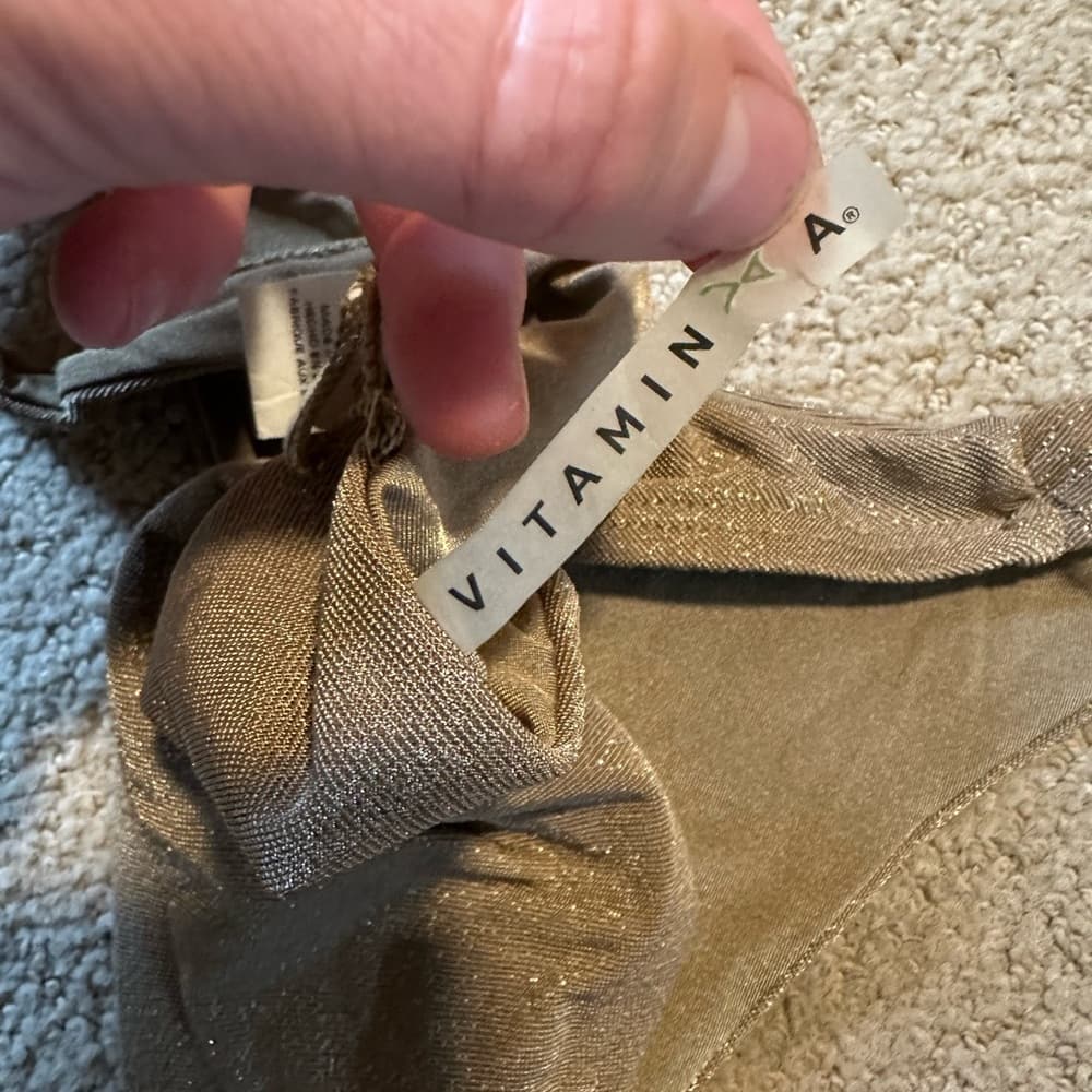 Vitamin A lurex bikini bottoms gold - Thumbnail 3