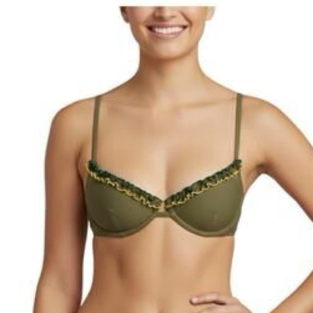 NWT Something Navy Daffodil bikini top olive - Thumbnail 2