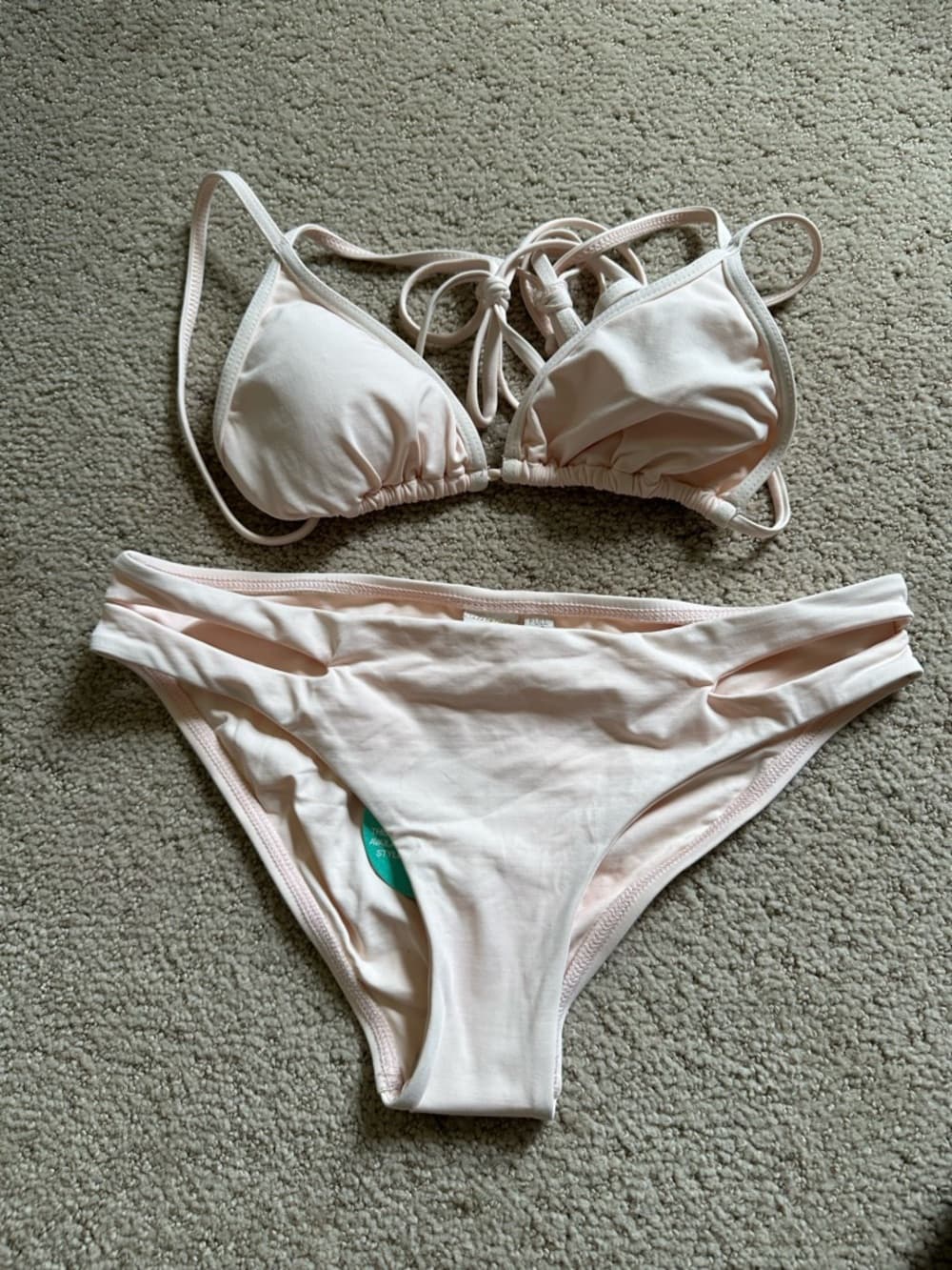 NWT L*Space triangle bikini set light pink