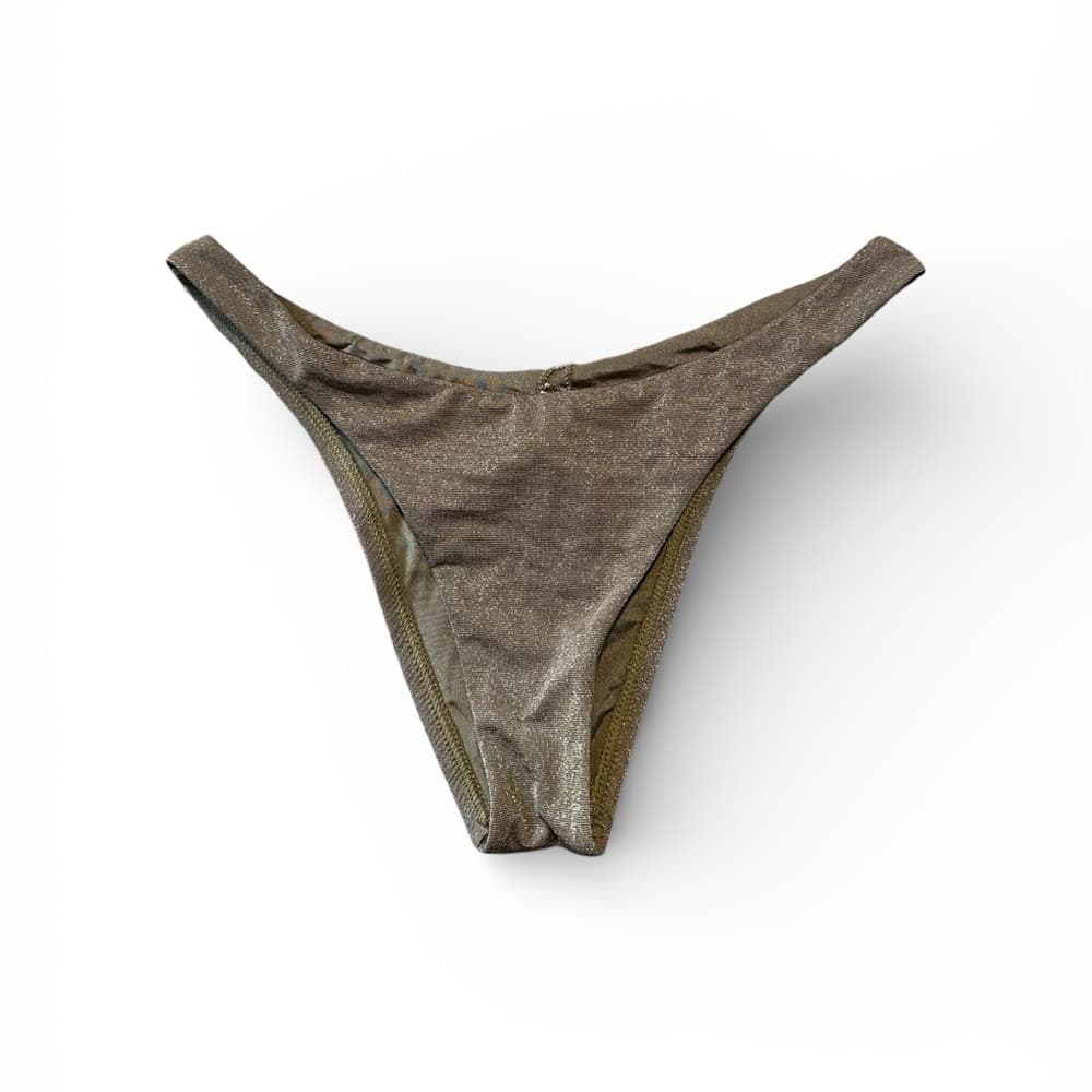 Vitamin A lurex bikini bottoms gold