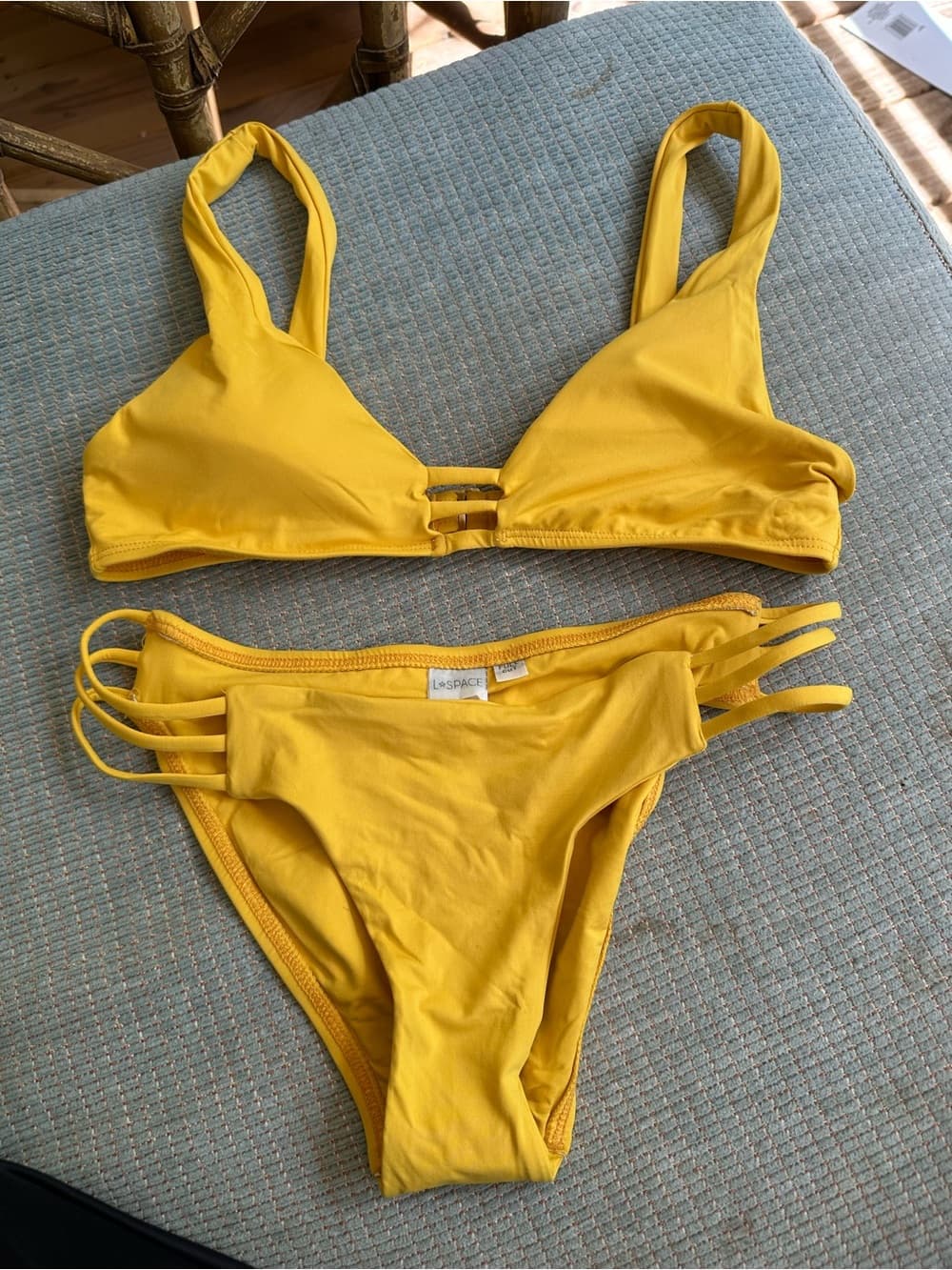 NWT L*Space Playa Kennedy bikini set sunshine yellow