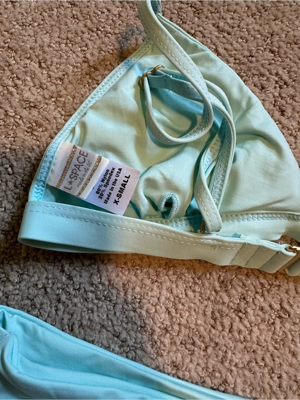 NWOT L*Space Gabi Breakers bikini set light blue extra small - Thumbnail 4