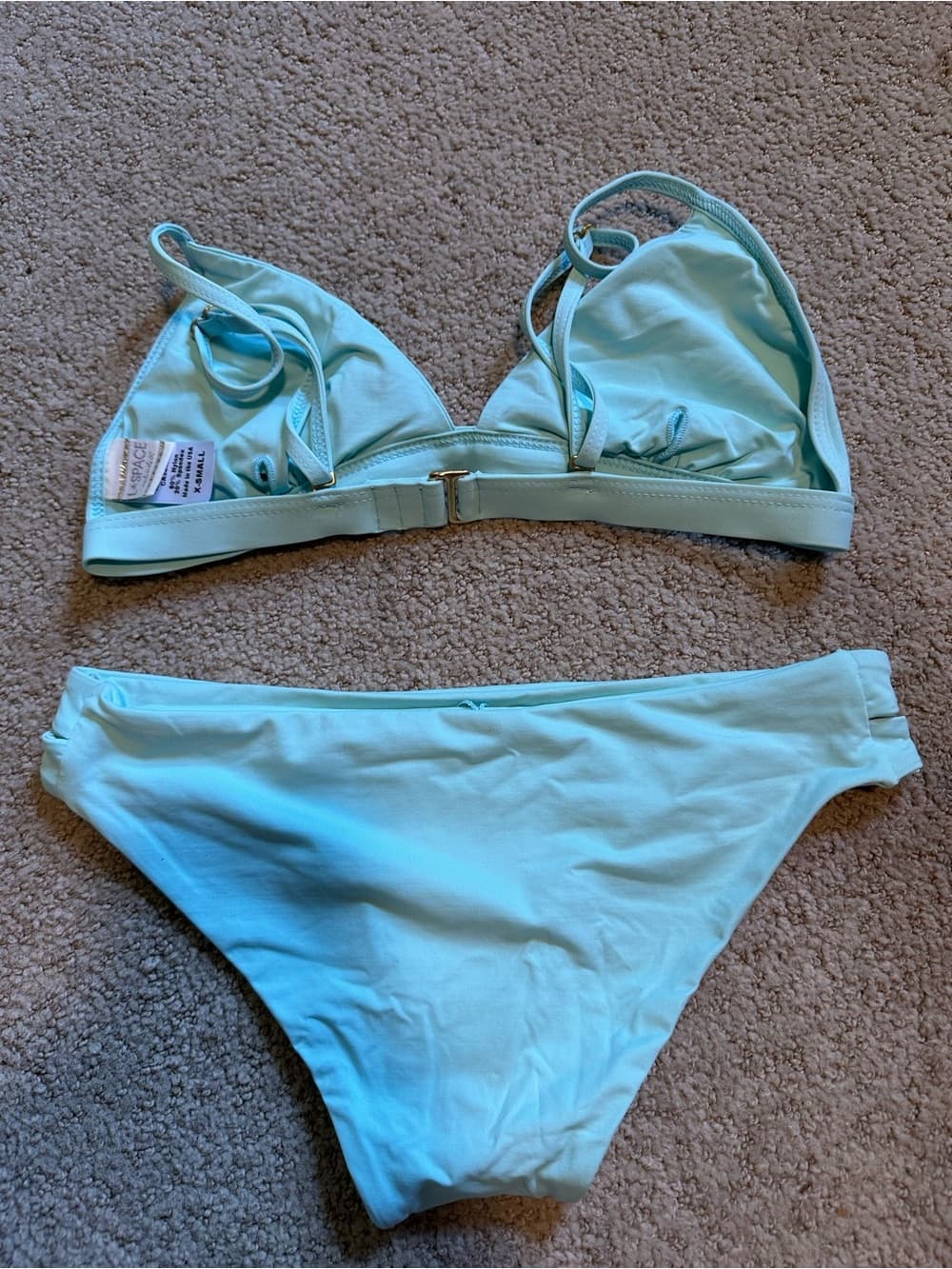 NWOT L*Space Gabi Breakers bikini set light blue extra small - Thumbnail 3
