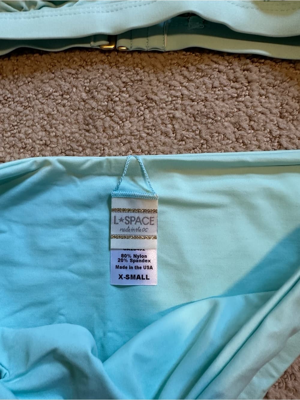 NWOT L*Space Gabi Breakers bikini set light blue extra small - Thumbnail 2