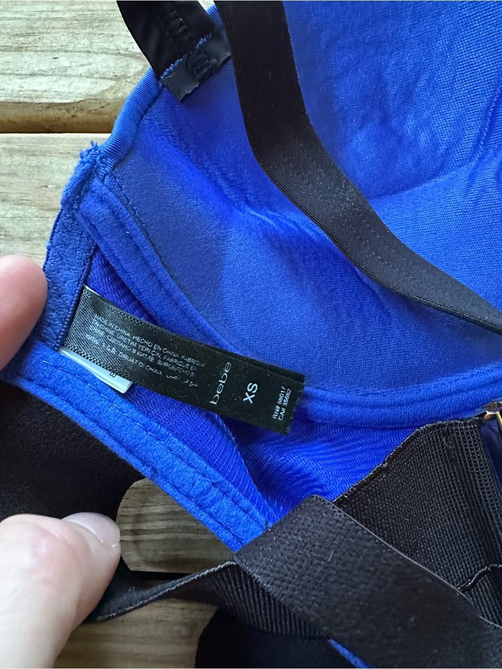 Bebe bustier corset bikini top black blue - Thumbnail 3