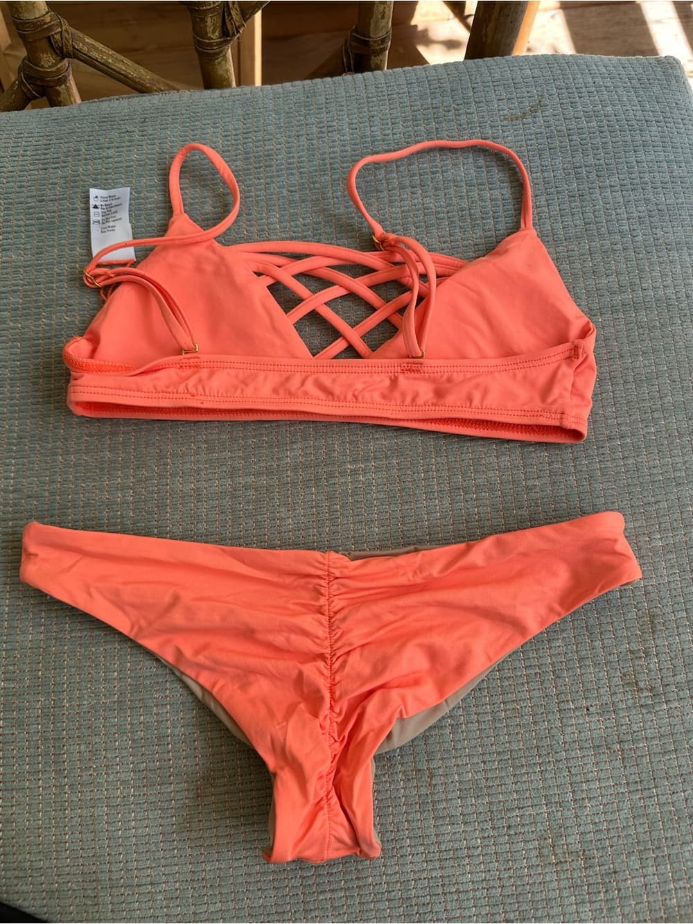 NWOT L*Space Jaime bikini set orange extra small - Thumbnail 3