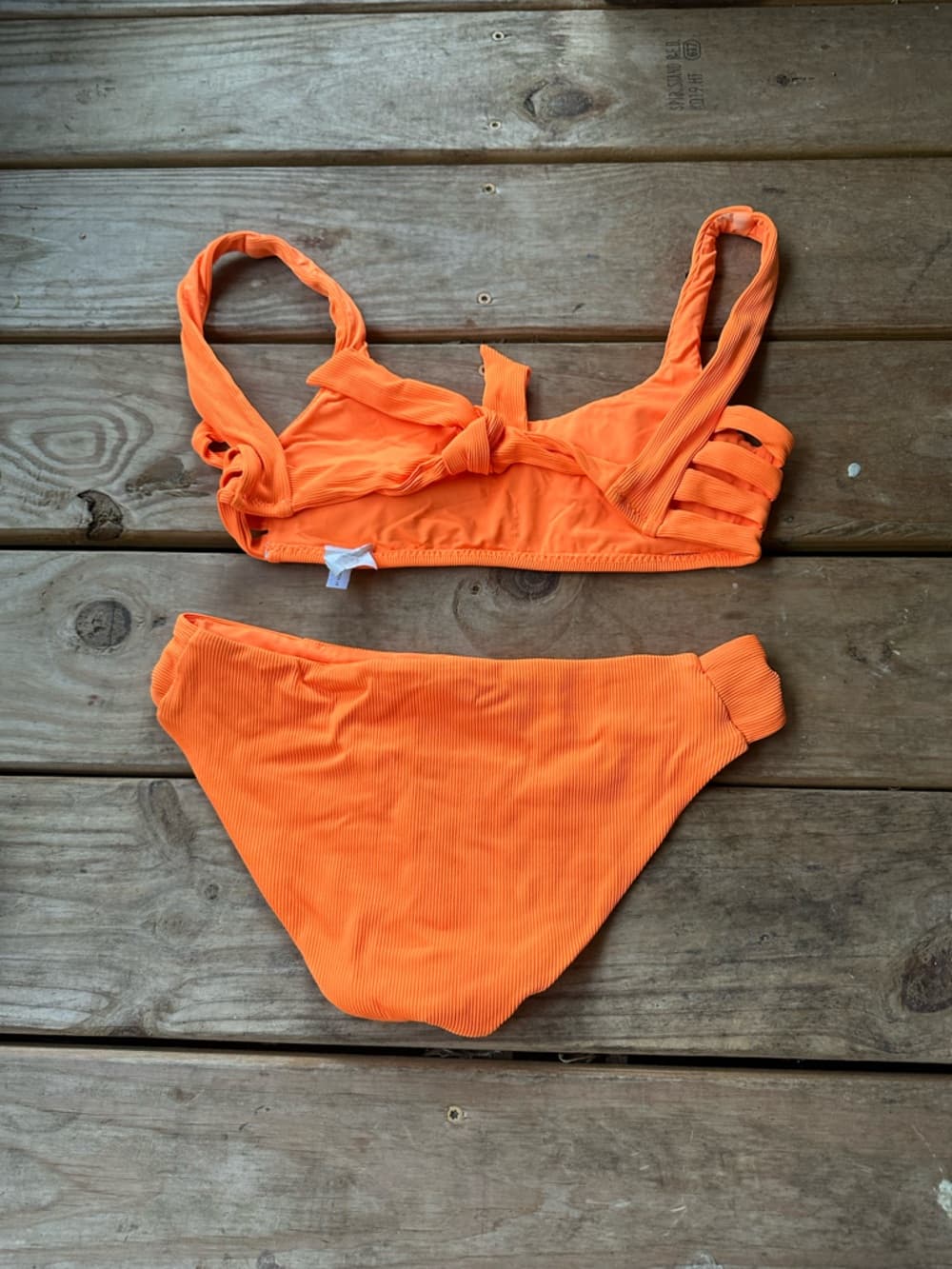 Becca ribbed orange bikini set - Thumbnail 5