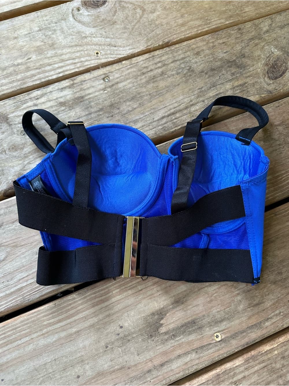 Bebe bustier corset bikini top black blue - Thumbnail 2