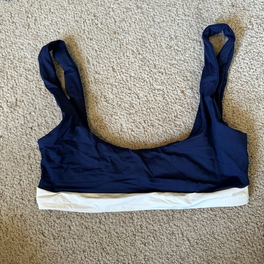 NWOT L*Space Miller bikini top navy white