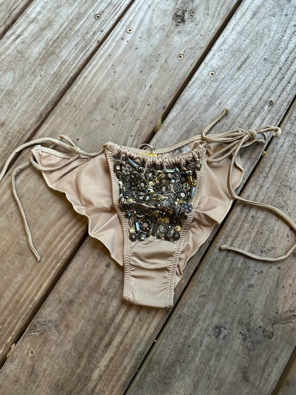 NWT Agua Bendita Espelndor beaded bikini bottoms