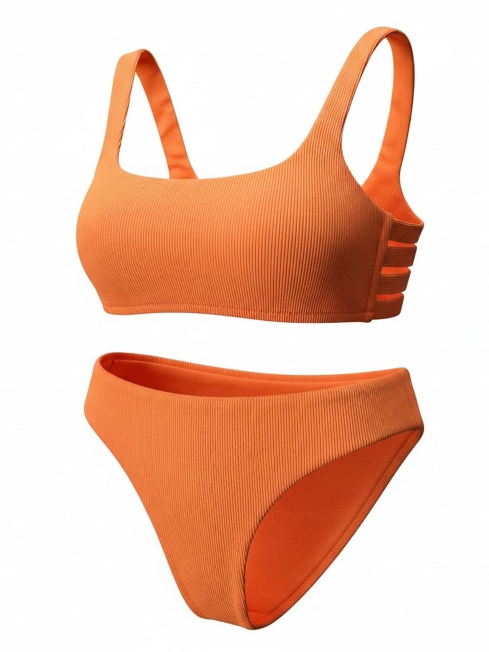 Becca ribbed orange bikini set - Thumbnail 6
