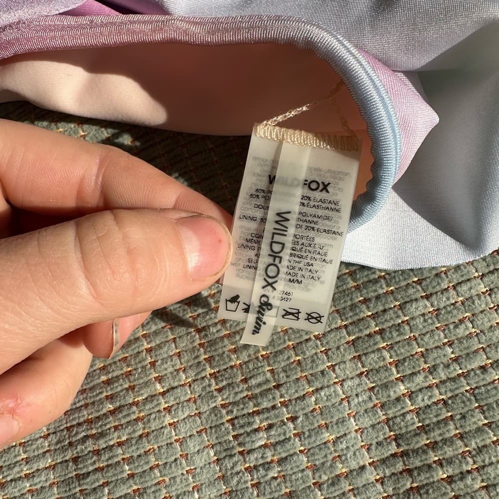 NWT Wildfox Cotton Candy Tie Dye Halter Mesh Bikini top - Thumbnail 3