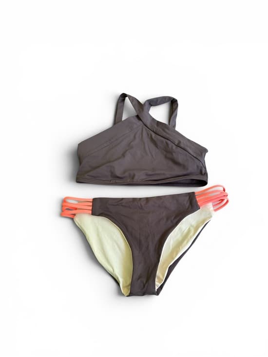 NWOT L*Space Low Down high neck bikini set grey small - Thumbnail 7