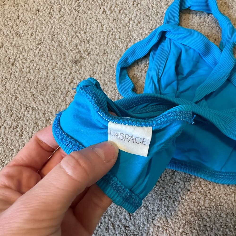 NWOT L*Space Ridin High bikini top cobalt blue - Thumbnail 3