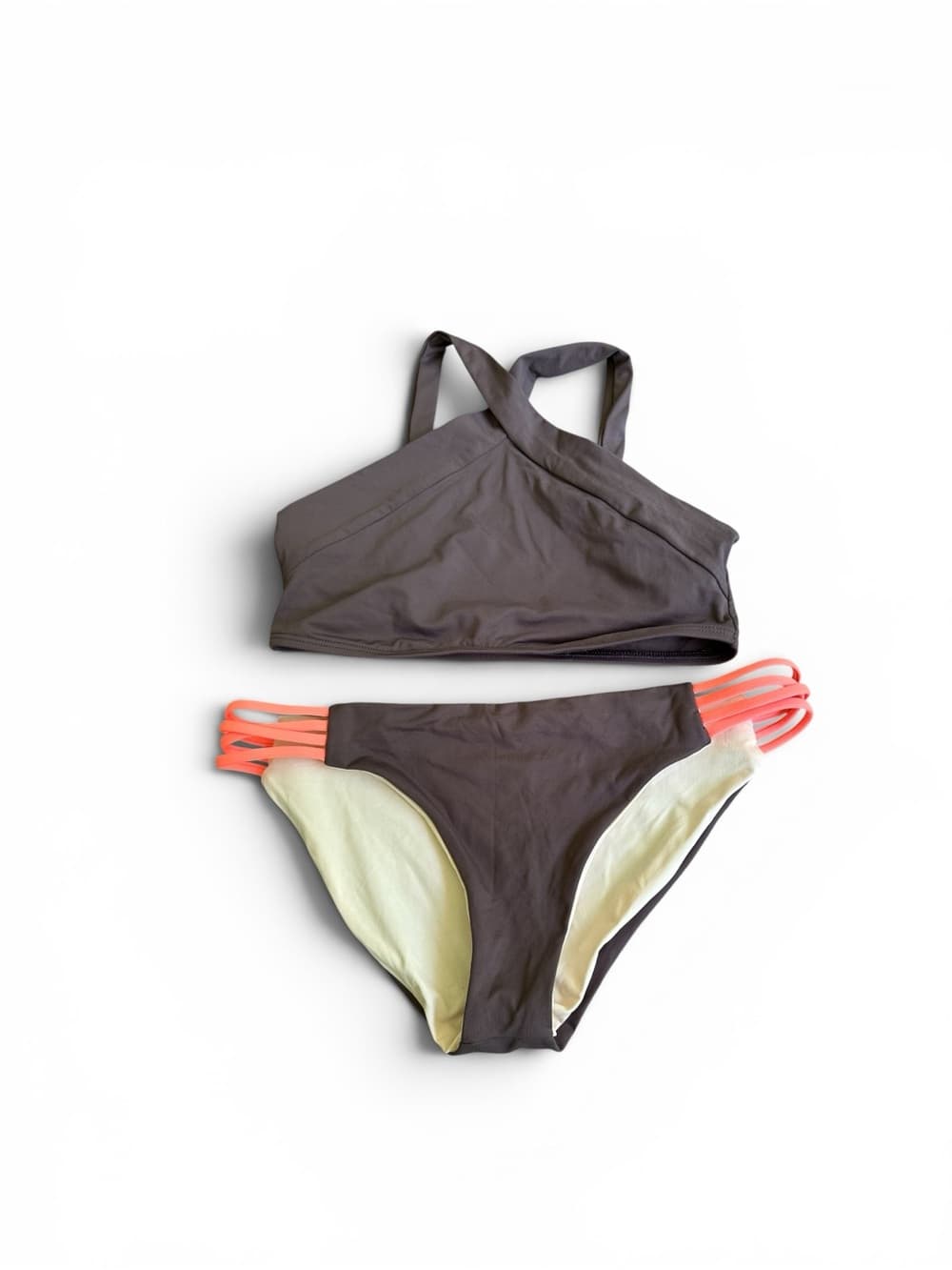 NWOT L*Space Low Down high neck bikini set grey small - Thumbnail 6