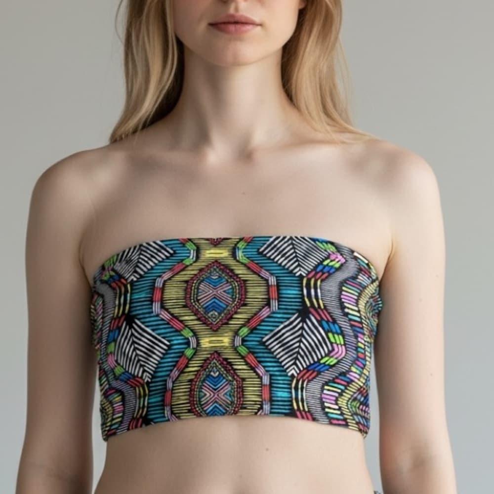 NWOT L*Space strapless bikini top Aztec print - Thumbnail 4