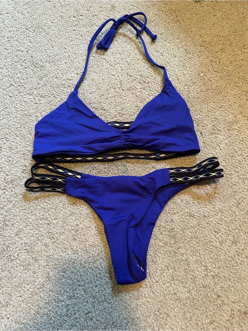 NWOT L*Space bikini set royal blue southwestern bikini set