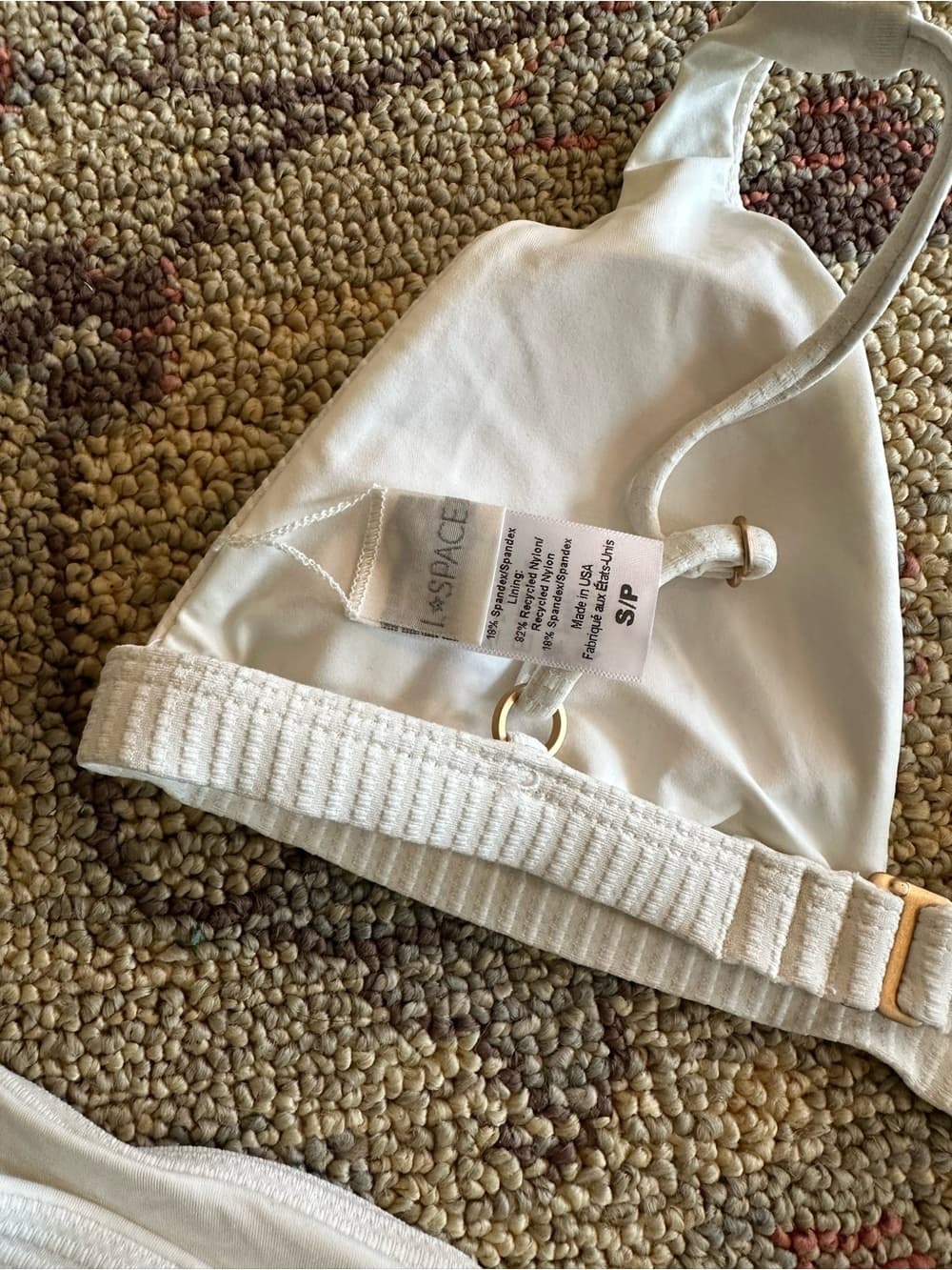 NWOT L*Space Nina ribbed bikini set cream small - Thumbnail 4