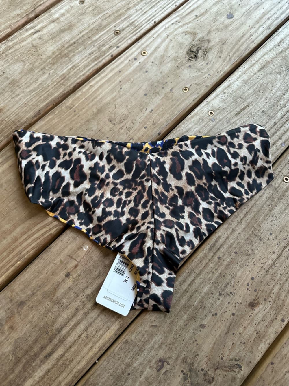 NWT Agua Bendita Melora Balam leopard reversible bikini bottoms - Thumbnail 4