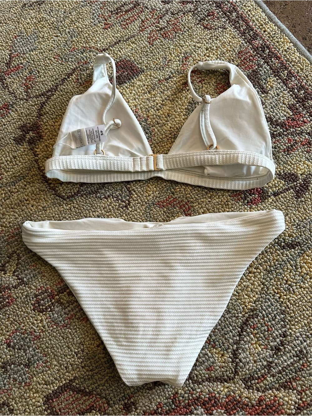 NWOT L*Space Nina ribbed bikini set cream small - Thumbnail 3