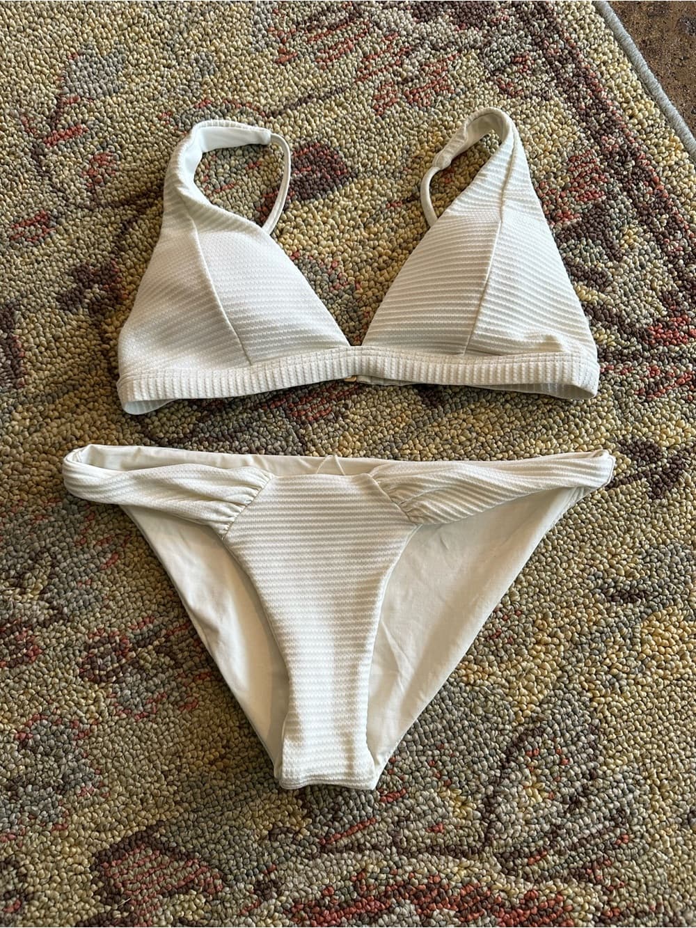 NWOT L*Space Nina ribbed bikini set cream small