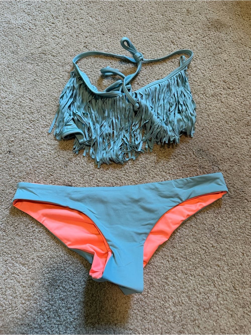 NWOT L*Space Audrey bikini set blue extra small